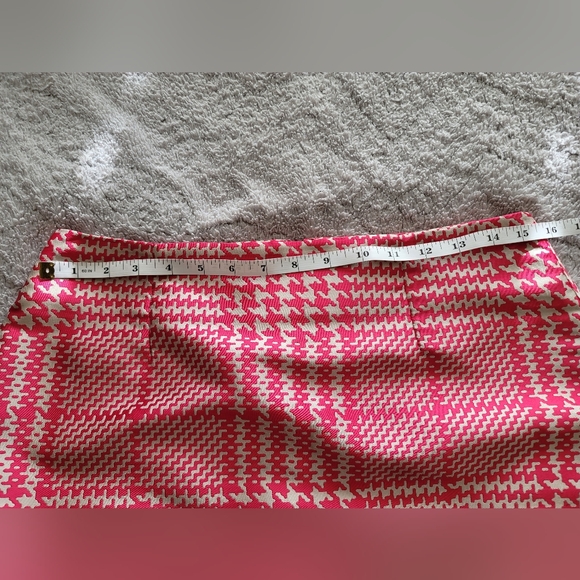 WHBM Pink Houndstooth Pencil Skirt-8 - Picture 5 of 8